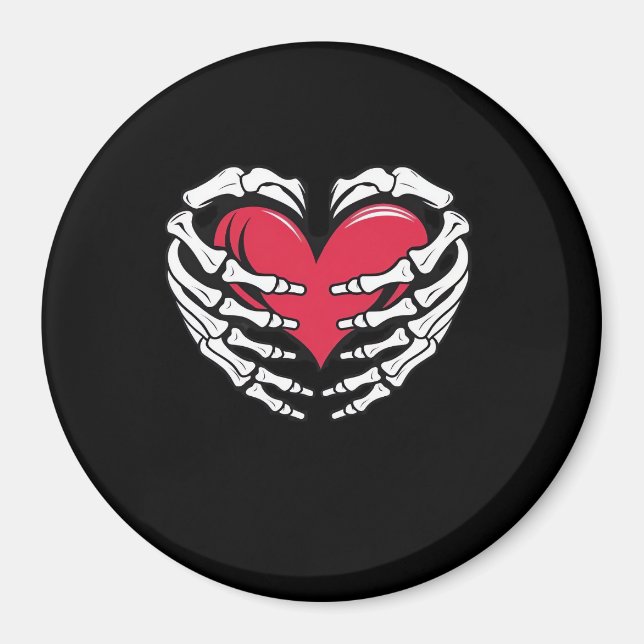 Ed Heart In Skeletal Hands Classic Magnet (Front)
