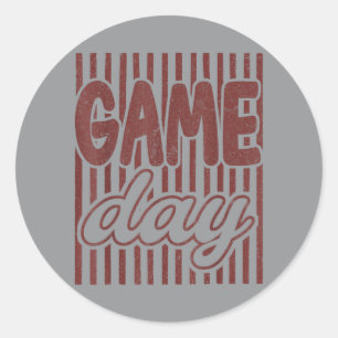 Ed Maroon Game Day Football Touchdown Season Classic Round Sticker