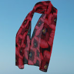 ed Poppy Flowers Modern Floral Chiffon Scarf<br><div class="desc">Bright red and black poppy pattern Chiffon scarf available on all the sizes. Pick your favourite and pop one on today</div>