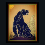 Ed Rudy Art Deco Black Panther Print 16 x 20<br><div class="desc">Striking Art Deco Black Panther Print by Ed Rudy</div>