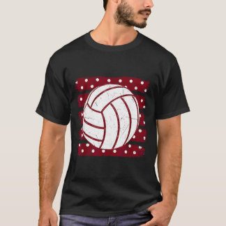 Ed Volleyball Maroon Game Day Team Spirit Men T-Shirt