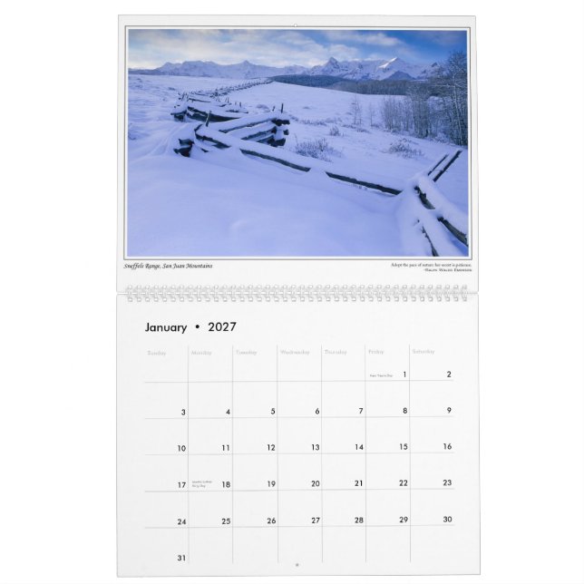 Ed Yoensky's Colorado Calendar (Jan 2027)