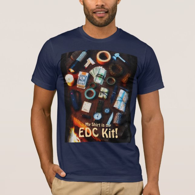 EDC Kit Prepper Survivalist Design T-Shirt (Front)