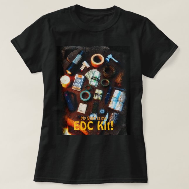EDC Kit Prepper Survivalist Design T-Shirt (Design Front)
