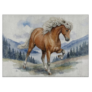 Edda Silver bay Icelandic Horse in the Mountains Cutting Board