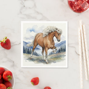Edda Silver bay Icelandic Horse in the Mountains Napkin