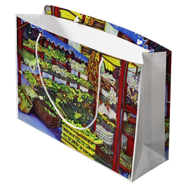 Eddie's Market, Hungary Large Gift Bag (Back Angled)