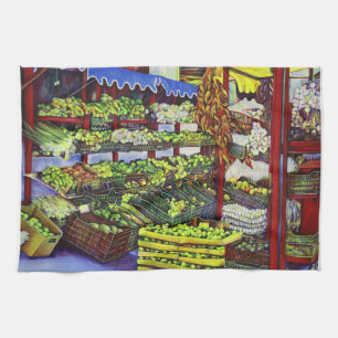 Eddie's Market, Hungary Tea Towel