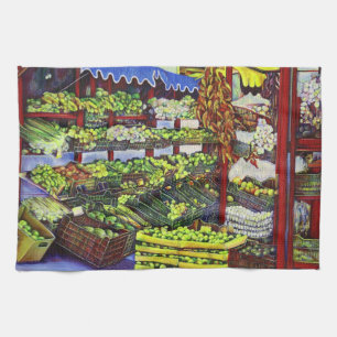 Eddie's Market Tea Towel