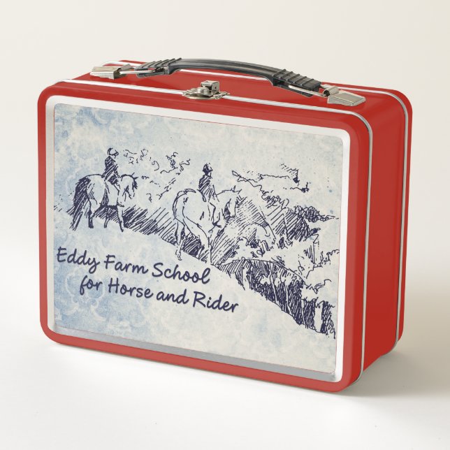 Eddy Farm School for Horse and Rider Metal Lunch Box (Front)