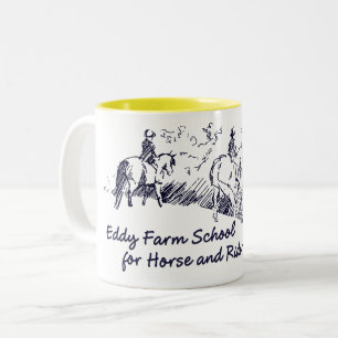 Eddy Farm School for Horse and Rider Two-Tone Coffee Mug