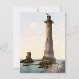 Eddystone Lighthouse, England (c. 1900) Postcard