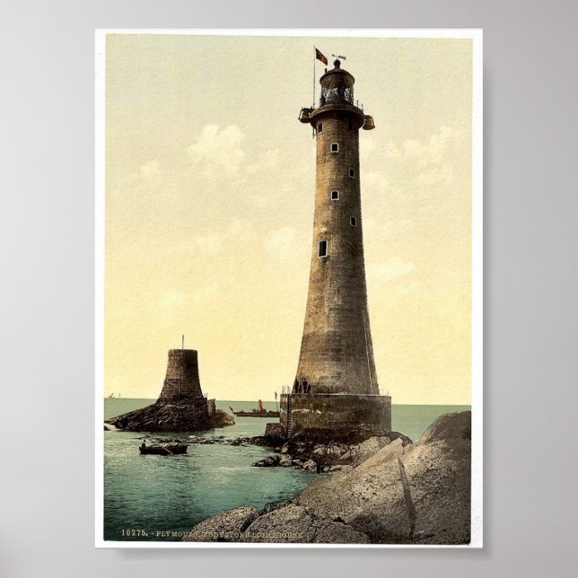 Eddystone Lighthouse, Plymouth, England classic Ph Poster (Front)