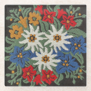 Edelweiss Alpine Flower Glass Coaster