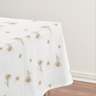 Edelweiss Alpine Flower Watercolor Tablecloth