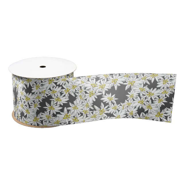 Edelweiss Alpine Wildflower Cottagecore Crafts Satin Ribbon (Spool)