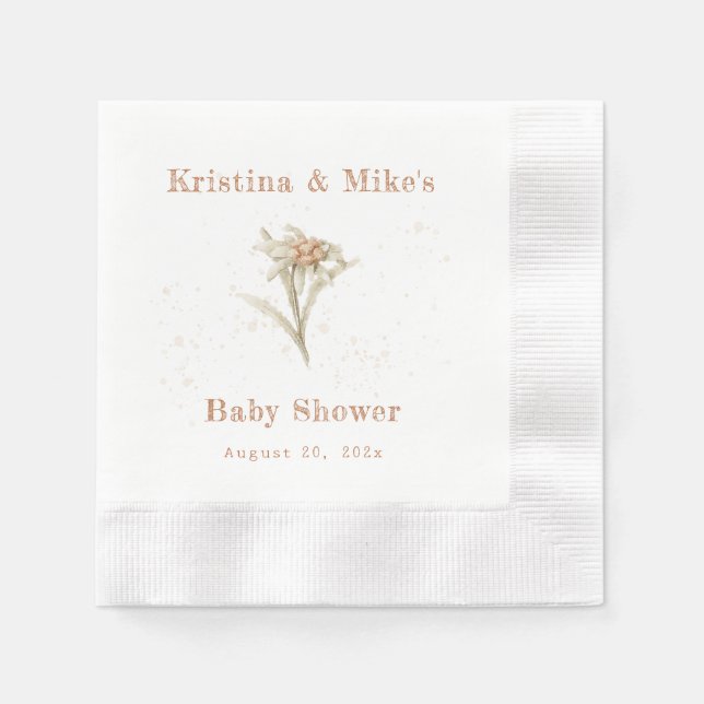 Edelweiss Alpine Wildflower Napkin (Front)