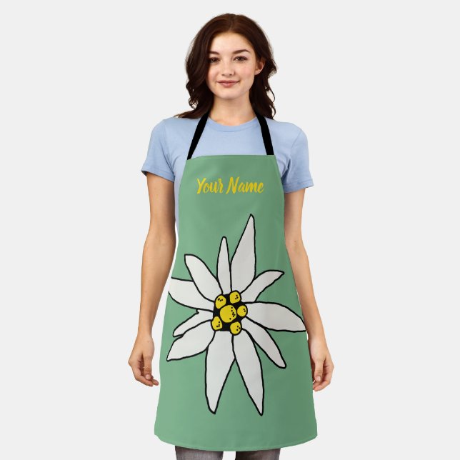 Edelweiss Chalet Flower Retro Huts Vintage Alm Apron (Worn)