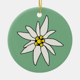 Edelweiss Chalet Flower Retro Huts Vintage Alm Ceramic Tree Decoration