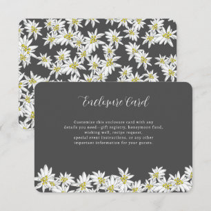 Edelweiss Charcoal Custom Bridal Shower Floral Enclosure Card