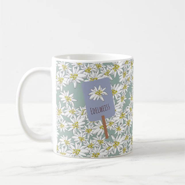 Edelweiss Cute Hand-Illustrated The Sound of Music Coffee Mug (Left)