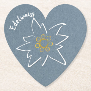Edelweiss Floral Blue Paper Coaster