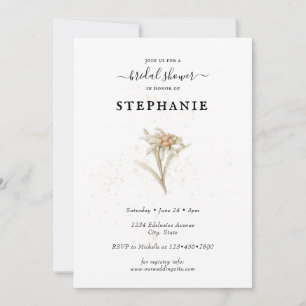 Edelweiss Floral Bridal Shower Invitation