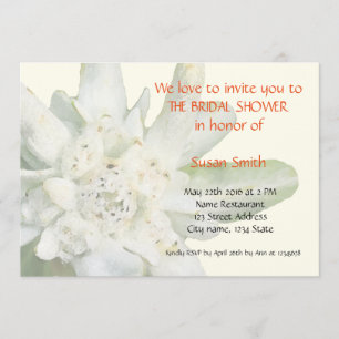 Edelweiss floral Bridal Shower Invitation card