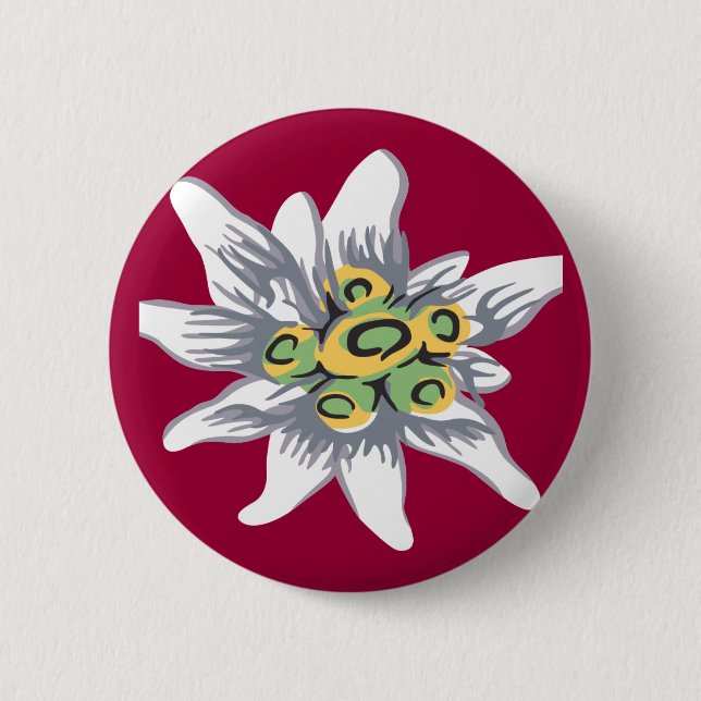 Edelweiss flower 6 cm round badge (Front)