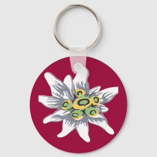 Edelweiss flower key ring