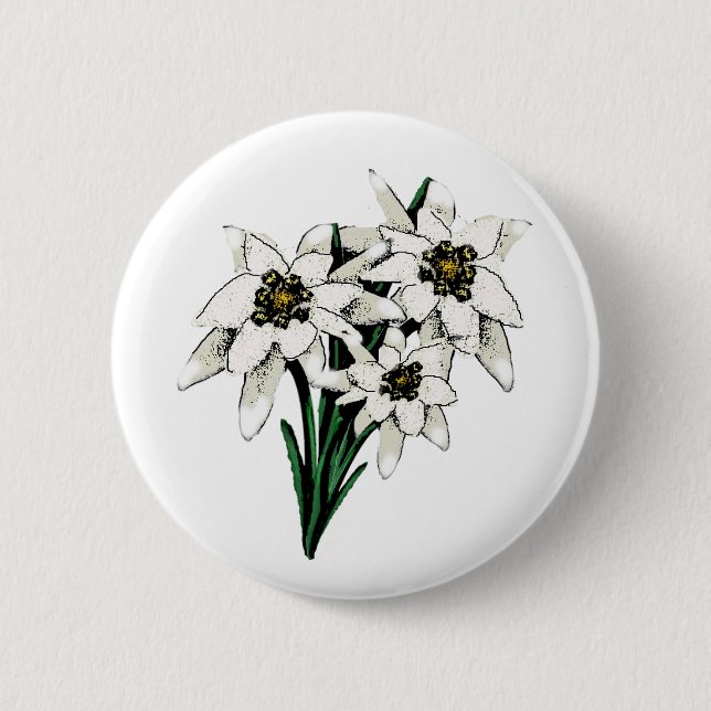 Edelweiss Flowers 6 Cm Round Badge (Front)