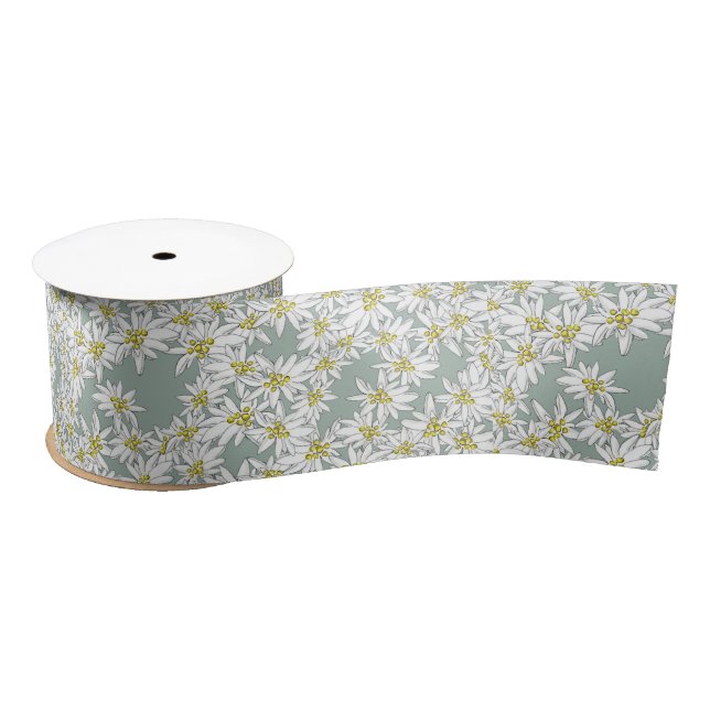 Edelweiss Flowers Austrian Sound of Music Floral  Satin Ribbon (Spool)
