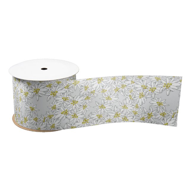 Edelweiss Flowers Austrian Sound of Music Floral  Satin Ribbon (Spool)