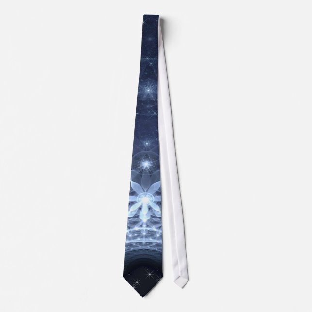 Edelweiss Flowers Fractal Art Tie (Front)