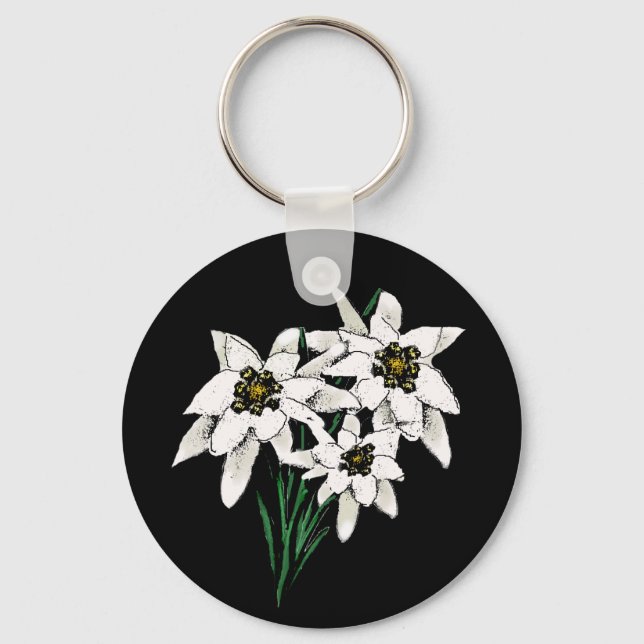 Edelweiss Flowers Key Ring (Front)