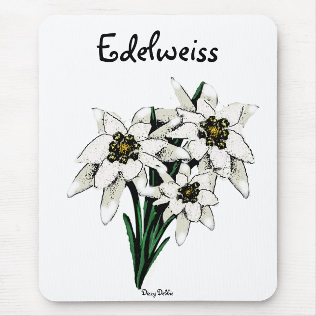 Edelweiss Flowers Mouse Mat (Front)