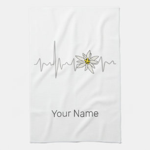 Edelweiss Heartbeat Oktoberfest Vintage Souvenir Tea Towel