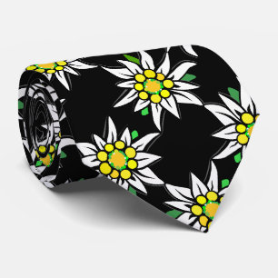 Edelweiß on black, for Bavaria fans Tie
