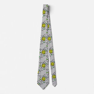 Edelweiss on light grey tie