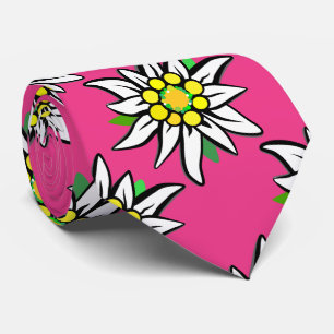 Edelweiss on pink tie