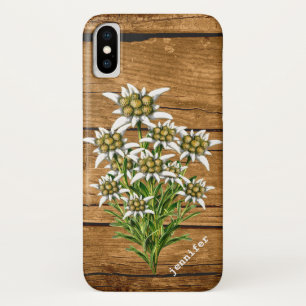 Edelweiss on Wood Look Custom iPhone X Case