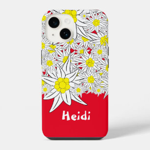 Edelweiss personalised red phone case