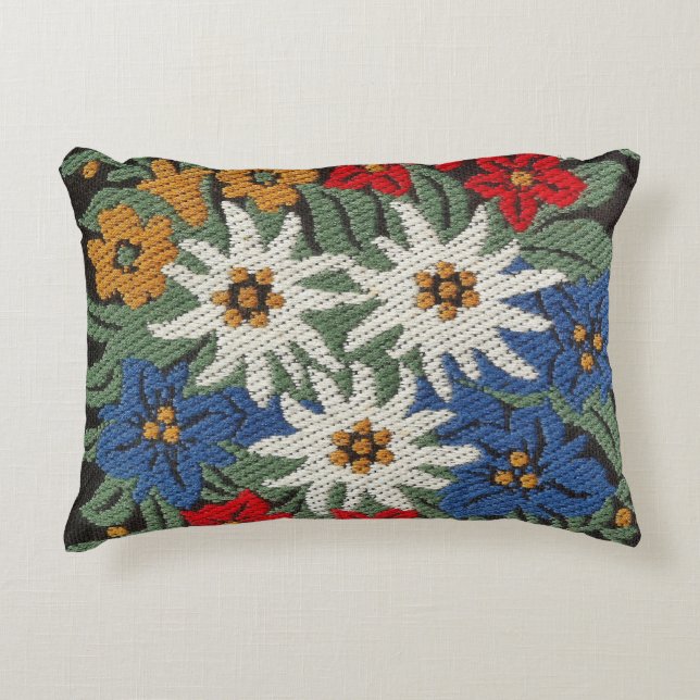 Edelweiss Swiss Alpine Flower Decorative Cushion (Front)