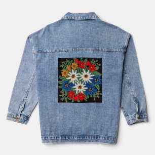 Edelweiss Swiss Alpine Flower  Denim Jacket