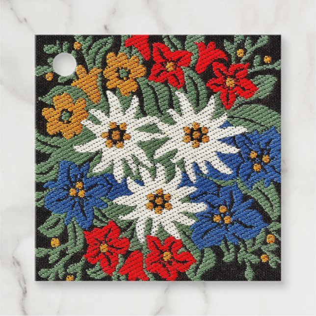 Edelweiss Swiss Alpine Flower Favour Tags (Front)