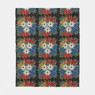 Edelweiss Swiss Alpine Flower Fleece Blanket