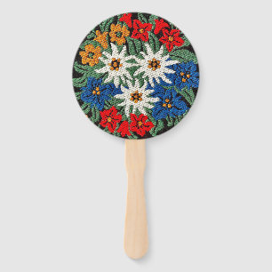 Edelweiss Swiss Alpine Flower Hand Fan
