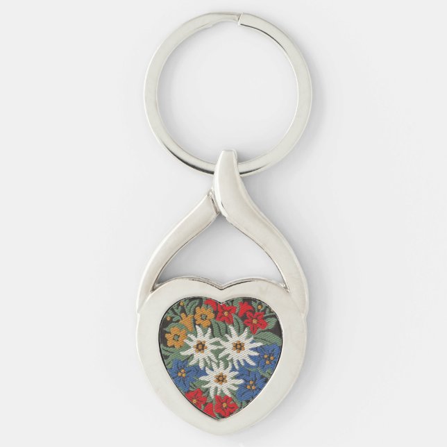 Edelweiss Swiss Alpine Flower Key Ring (Front)
