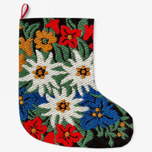 Edelweiss Swiss Alpine Flower Large Christmas Stocking