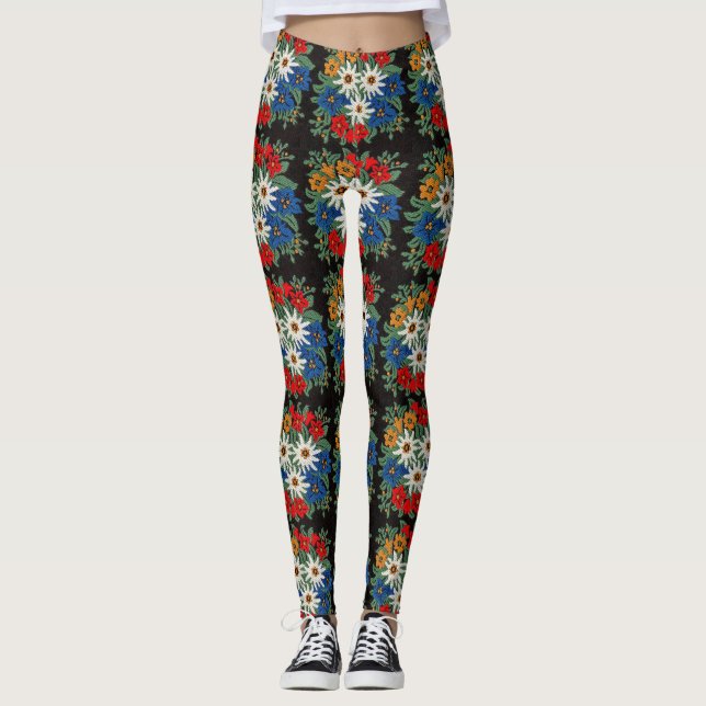 Edelweiss Swiss Alpine Flower Leggings (Front)